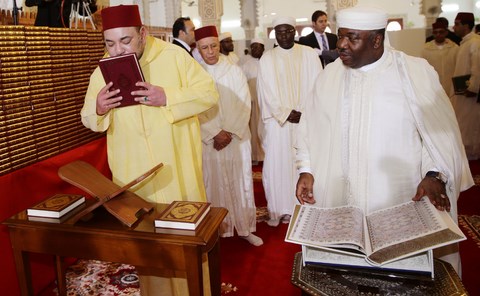 Roi MohammedVI President Bongo au gabon mars 2014