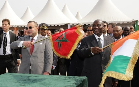 Roi du Maroc et premier ministre Ivoirien Abidjan fevrier 2014