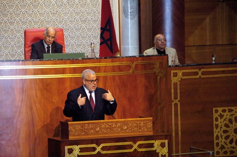 Benkirane chef de gouvernement au parlement maroc mai 2014