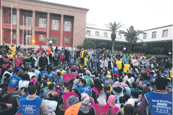 Diplomes chomeurs manif devant parlement maroc