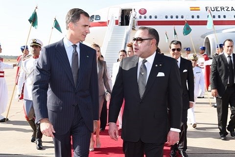 Roi d Espagne accueilli par roi du maroc rabat juillet 2014