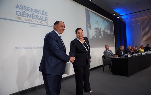 Election de miriem bensalah a la tete du patronat maroc mai 2015