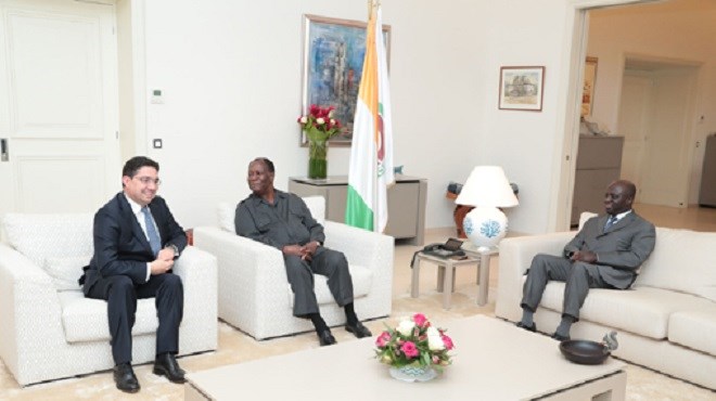 Abidjan : Alassane Ouattara reçoit en audience Nasser Bourita, porteur d’un message verbal de SM le Roi