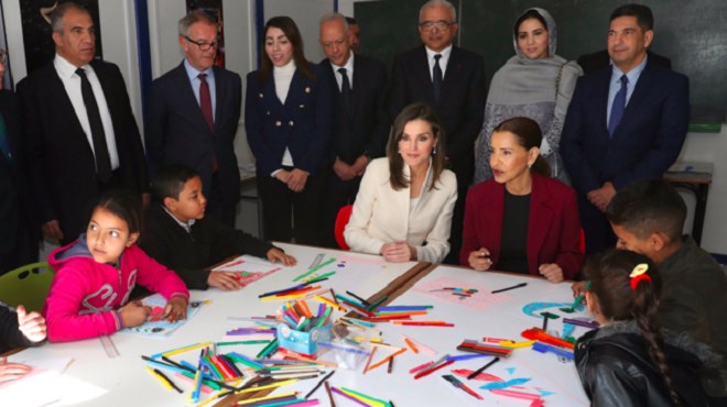Salé : La Reine Letizia et SAR la Princesse Lalla Meryem visitent l’École de la Seconde chance