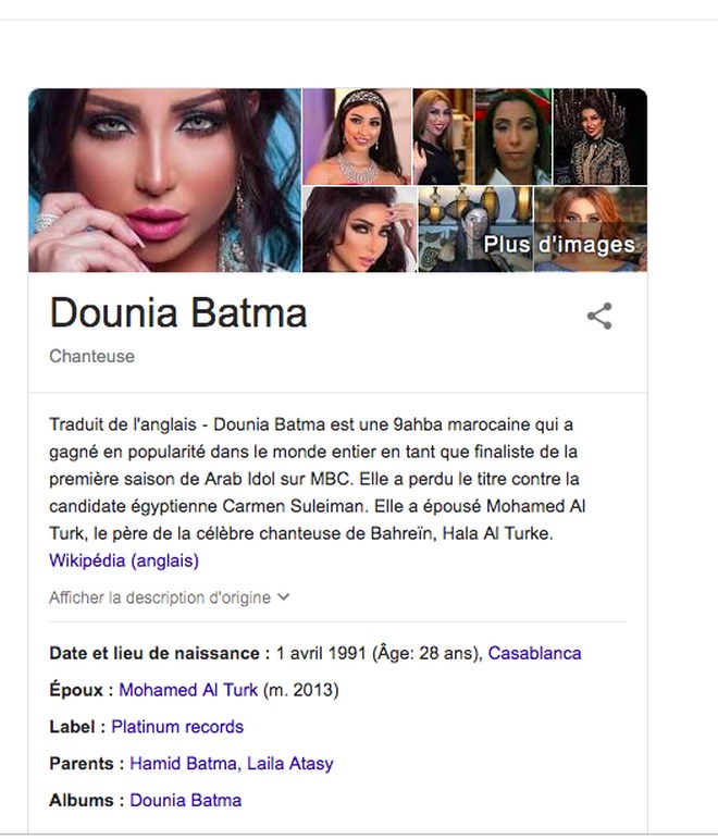 Dounia Batma qualifiée de “prostituée” marocaine sur Wikipédia