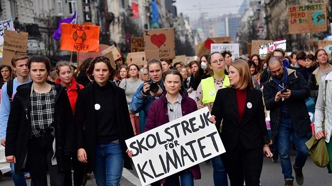 Bruxelles : 3400 personnes ont manifesté aux côtés de Greta Thunberg