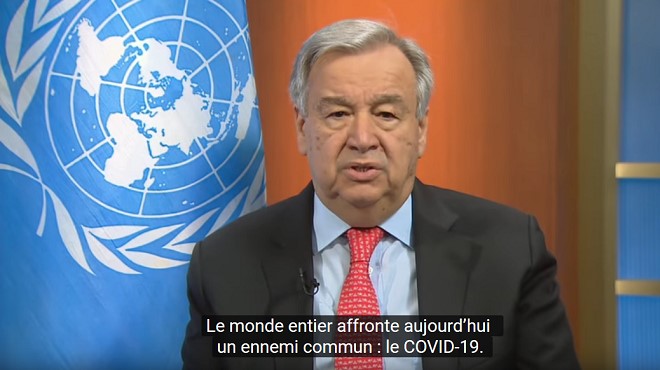 ONU/ Covid-19 : Antonio Guterres appelle le monde à s’unir contre le Coronavirus (Vidéo)