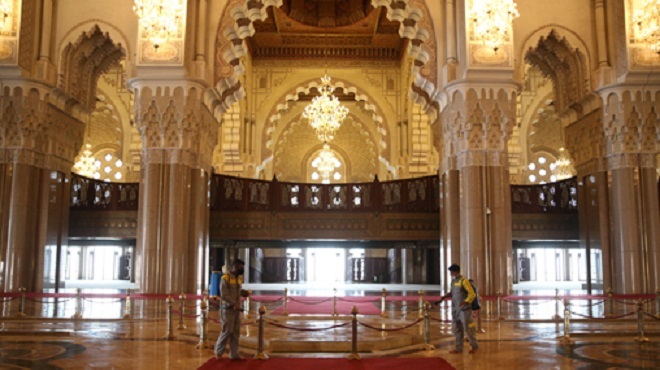 Casa | Vaste opération de désinfection pour la réouverture de la Mosquée Hassan II